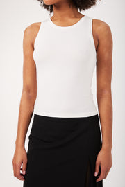 T-SHIRT SANS MANCHES FEMME MODE VOILA ECRU